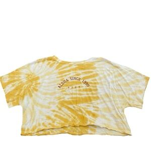 Roxy Yellow Tie-Dye Cropped Top